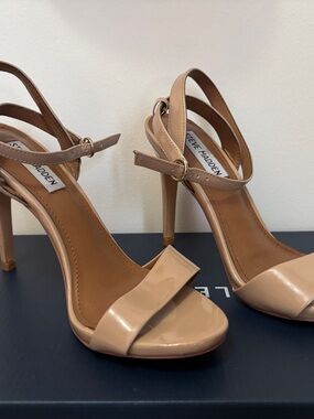 Steve Madden Blush Patent Platform Ankle-Strap Heels